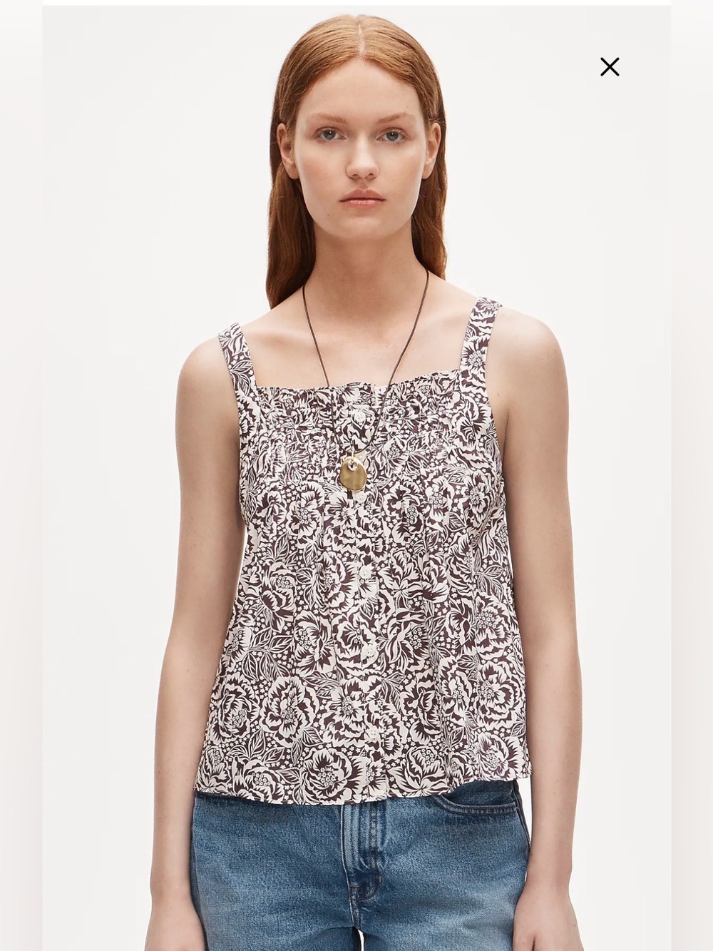 J.Crew Smocked crinkle tank top in Liberty® floral fabric